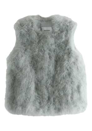 Yves Salomon feather-texture sleeveless top - Grey