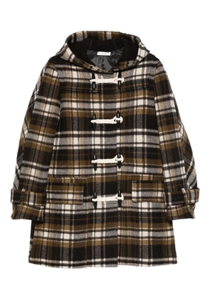 Co plaid hooded coat - Brown
