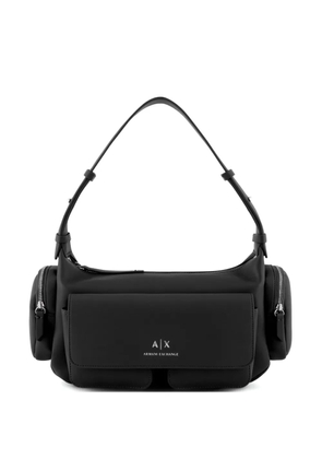 Armani Exchange logo-print shoulder bag - Black