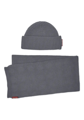 DSQUARED2 ribbed-knit scarf set - Grey
