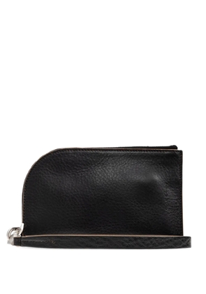 Rick Owens curved zip leather wallet - 09 BLACK