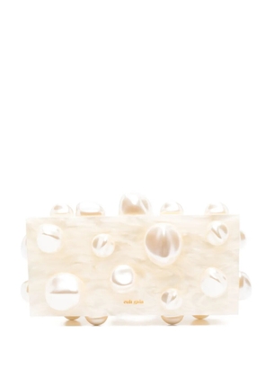 Cult Gaia Orbs pearl-embellished clutch - Neutrals