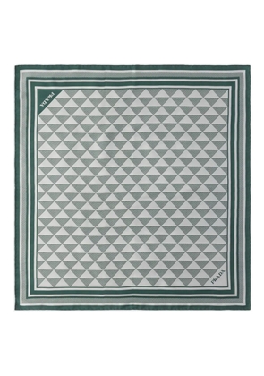 Prada Symbole-pattern silk scarf - Neutrals