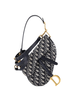 Christian Dior Pre-Owned Saddle Handbag with Strap Oblique Canvas Medium shoulder bag - Blue