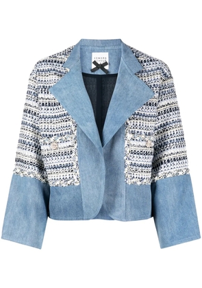 Edward Achour Paris knitted open front jacket - Blue