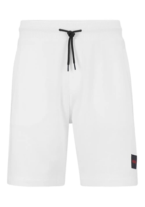 HUGO logo-patch drawstring swim shorts - White