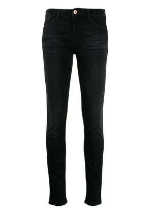 Emporio Armani embroidered-logo jeans - Black