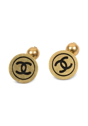 CHANEL Pre-Owned 1995 CC-logo cufflinks - Gold