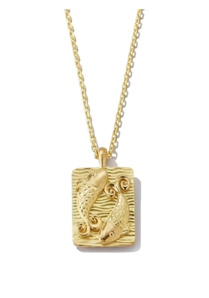 David Webb 18K yellow gold diamond Pisces Zodiac pendant necklace