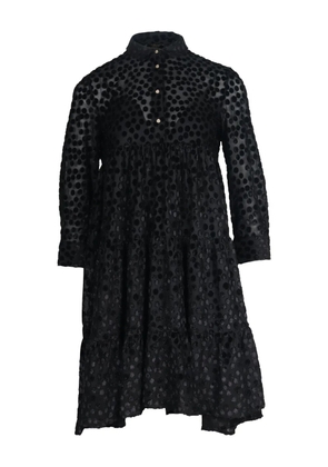 Maje polka-dot gathered-waist mini dress - Black