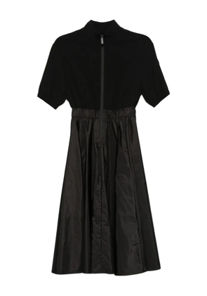 Moncler zip-up pleated midi dress - Black