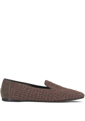 Brunello Cucinelli embellished suede loafers - Brown