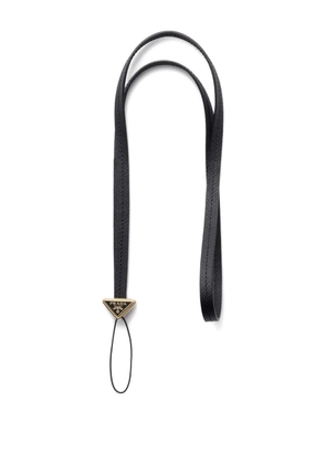 Prada triangle-logo leather phone strap - Black