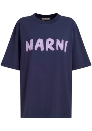 Marni logo-print cotton T-shirt - Blue