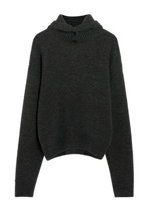 LEMAIRE buttoned hooded sweater - Black