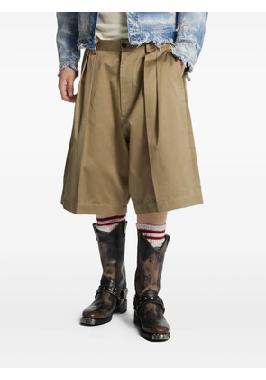 DSQUARED2 Chic pleated cotton shorts - Brown