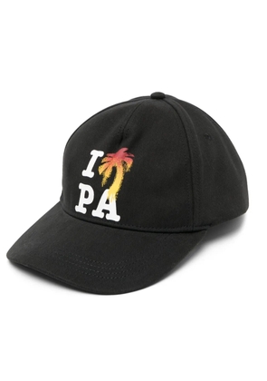 Palm Angels logo-print cotton cap - Black