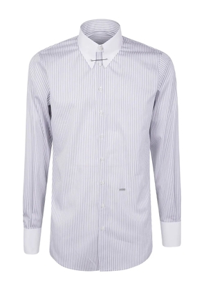 DSQUARED2 striped pin-collar shirt - White