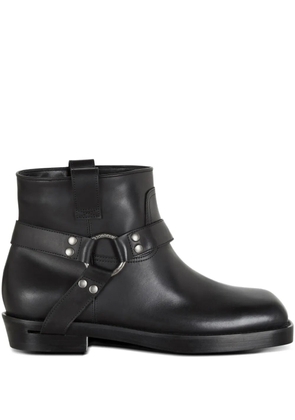 Balmain leather biker ankle boots - Black