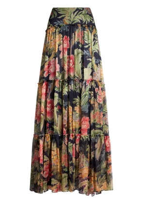 ETRO floral-print maxi skirt - Blue