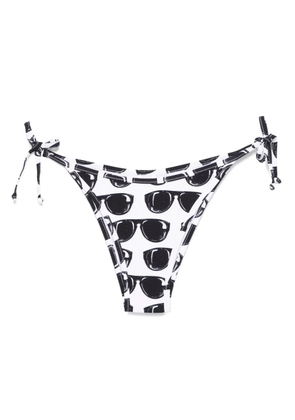 Moschino sunglasses-print bikini bottoms - White