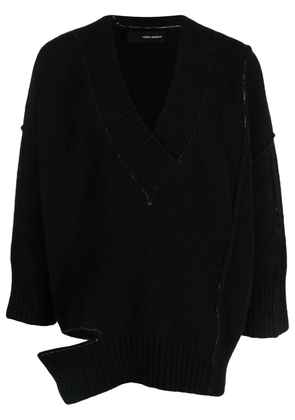 Isabel Benenato cut-out exposed-seam jumper - Black
