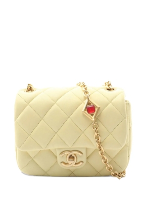 CHANEL Pre-Owned 2021-2025 Mini Quilted Lambskin Square Singe Flap crossbody bag - Yellow