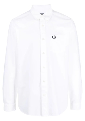 Fred Perry logo-embroidered cotton shirt - White