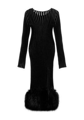 Blumarine ribbed midi dress - Black