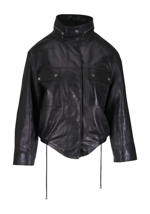 Michael Kors chest-pockets leather jacket - Black