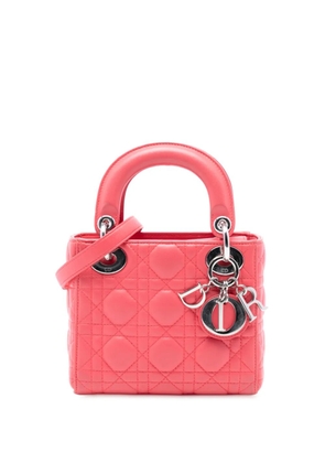 Christian Dior Pre-Owned 2012 Mini Lambskin Cannage Lady Dior satchel - Pink