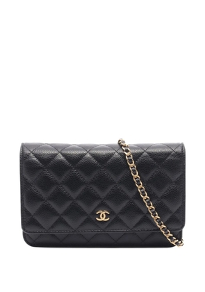 CHANEL Pre-Owned 2021-2025 CC Quilted Caviar Wallet on Chain crossbody bag - Black
