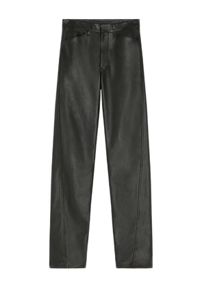 LEMAIRE Twisted five-pocket leather trousers - Black