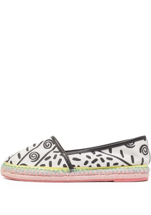 Sophia Webster pre-owned printed flat espadrilles - White
