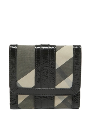 Burberry Pre-Owned patent leather check wallet - Black