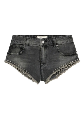 Blumarine eyelet-detail denim shorts - Grey
