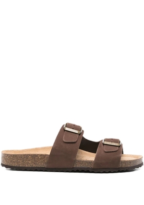Geox Brionia double-buckle slippers - Brown