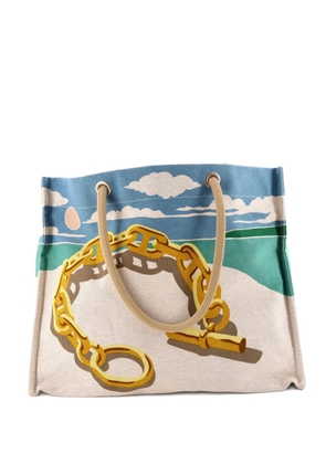 Hermès Pre-Owned La Plage Beach Printed Canvas tote bag - Neutrals