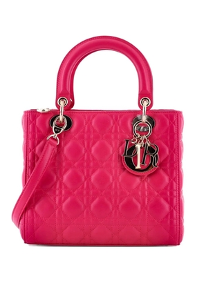 Christian Dior Pre-Owned Lady Dior Bag Cannage Quilt Lambskin Medium satchel - Pink