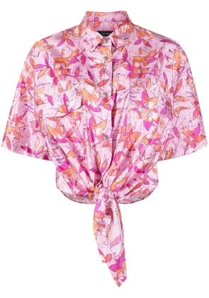 ISABEL MARANT floral-print short-sleeve shirt - Pink