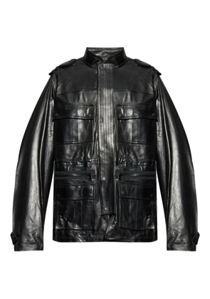 Balmain multiple-pocket leather jacket - Black