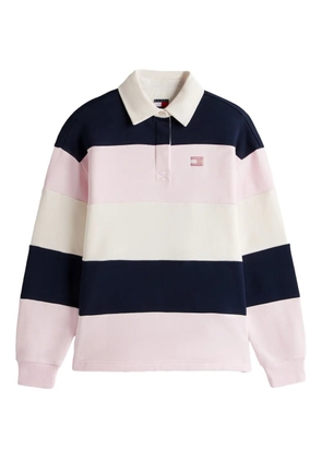 Tommy Jeans striped collared polo shirt - Pink