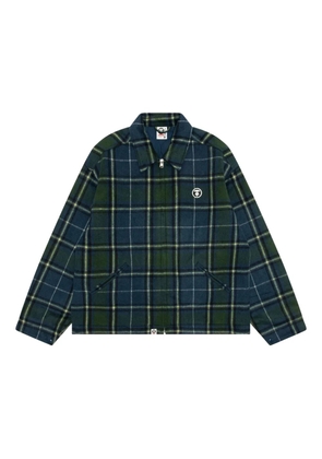 AAPE BY *A BATHING APE® check appliqué jacket - Blue
