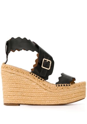 Chloé Lauren wedge espadrille sandals - Black