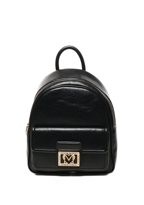 Love Moschino logo-plaque backpack - Black