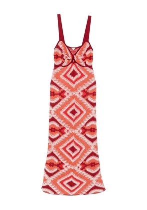 Johanna Ortiz Vintage Affair geometric-pattern midi dress - Red