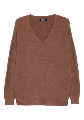 BLAKLACE v-neck embellished top - Brown