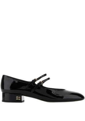 Miu Miu 30 mm patent-leather double-strap pumps - Black