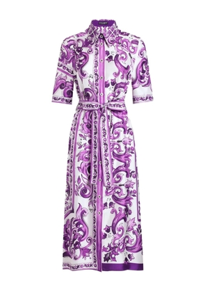 Dolce & Gabbana Majolica-print midi dress - White