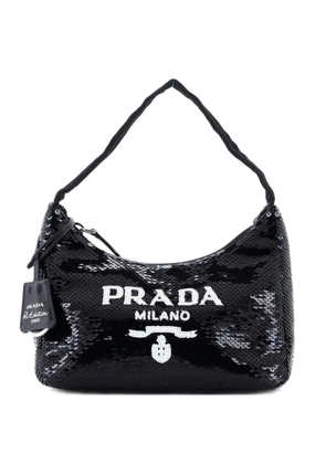 Prada Pre-Owned Re-Edition 2000 Sequins Mini hobo bag - Black